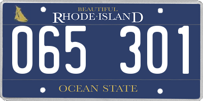 RI license plate 065301