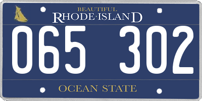 RI license plate 065302