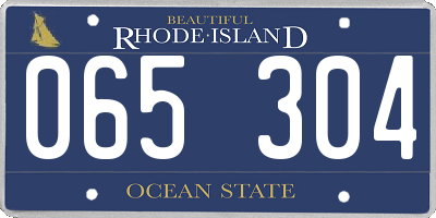 RI license plate 065304