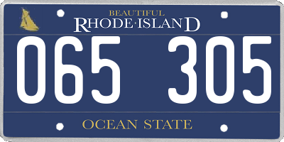 RI license plate 065305