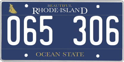 RI license plate 065306
