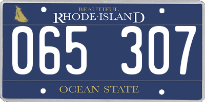 RI license plate 065307