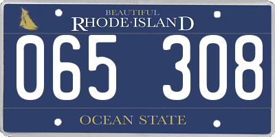 RI license plate 065308