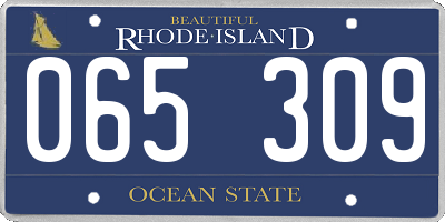 RI license plate 065309