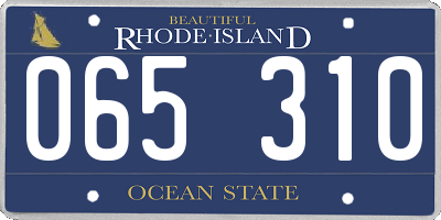 RI license plate 065310