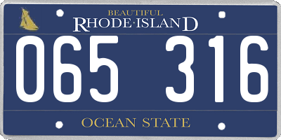 RI license plate 065316