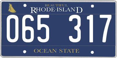 RI license plate 065317