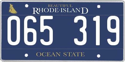 RI license plate 065319