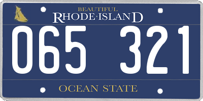 RI license plate 065321