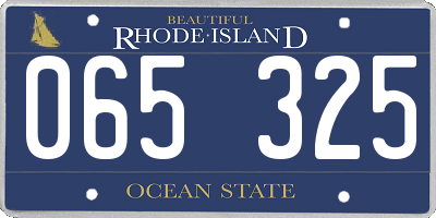 RI license plate 065325