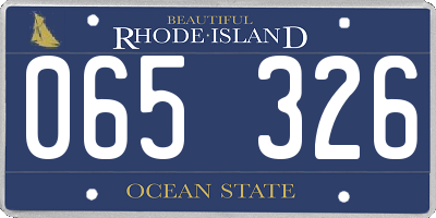RI license plate 065326