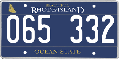 RI license plate 065332