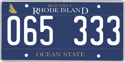 RI license plate 065333