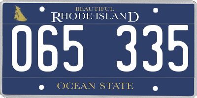 RI license plate 065335