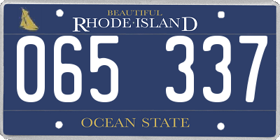 RI license plate 065337
