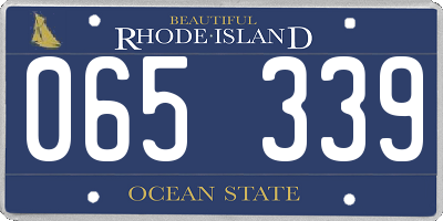 RI license plate 065339