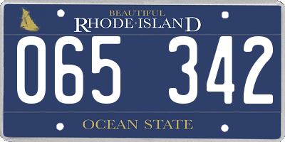 RI license plate 065342