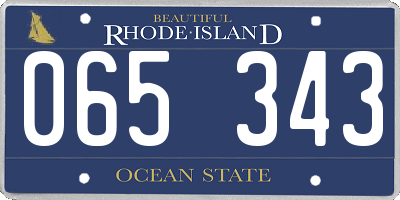 RI license plate 065343