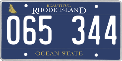 RI license plate 065344