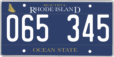 RI license plate 065345