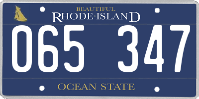 RI license plate 065347