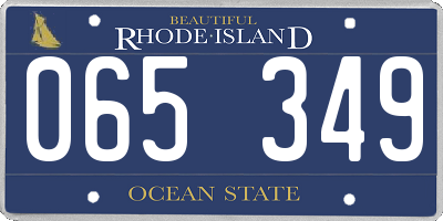 RI license plate 065349