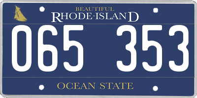 RI license plate 065353