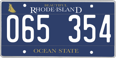 RI license plate 065354