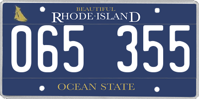 RI license plate 065355