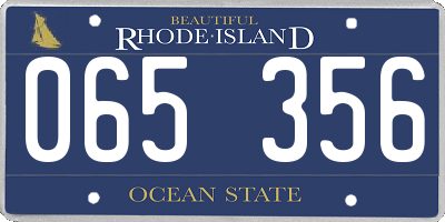 RI license plate 065356