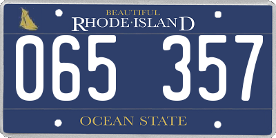 RI license plate 065357