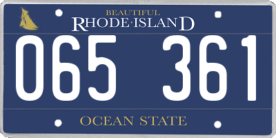 RI license plate 065361