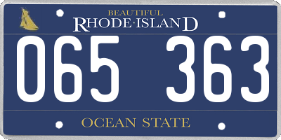 RI license plate 065363