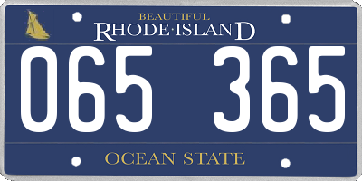 RI license plate 065365
