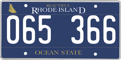RI license plate 065366