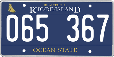 RI license plate 065367