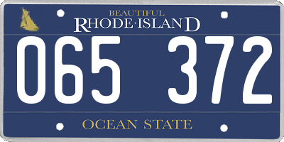 RI license plate 065372