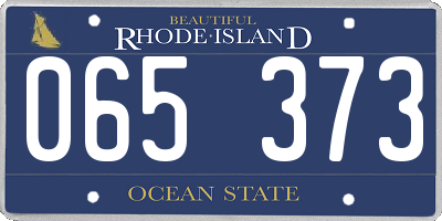 RI license plate 065373