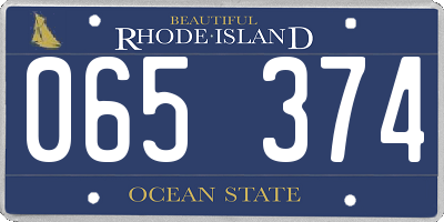 RI license plate 065374