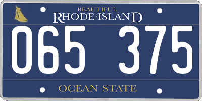 RI license plate 065375