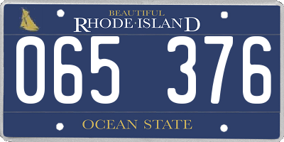 RI license plate 065376