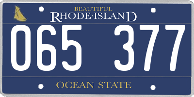 RI license plate 065377