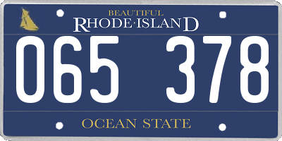 RI license plate 065378
