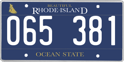 RI license plate 065381
