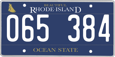 RI license plate 065384