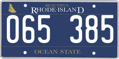 RI license plate 065385