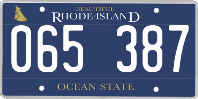 RI license plate 065387