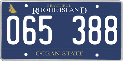RI license plate 065388