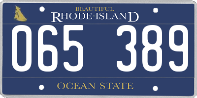RI license plate 065389