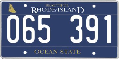 RI license plate 065391